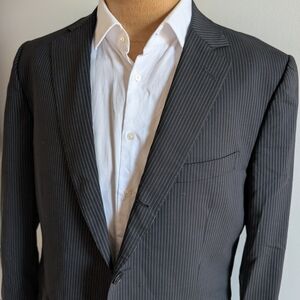 🇮🇹Z Zegna Charcoal Pinstripe Suit Jacket